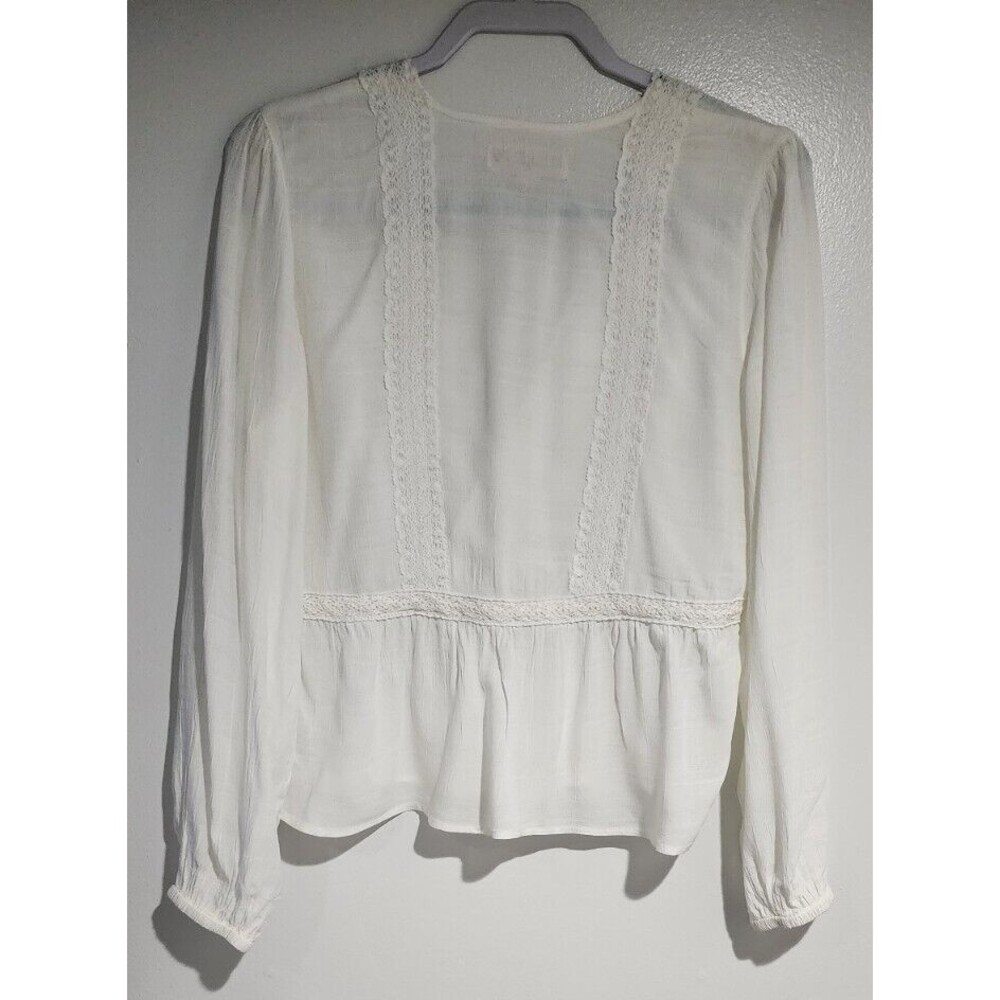 Idyllwind Miranda Lambert Cherry Street Top Womens Size M White V-Neck Lace - Picture 3 of 8